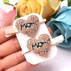 Sparkly Rhinestone Mom / Mama Hair Clips